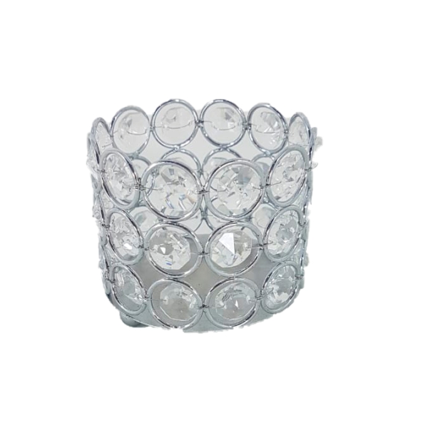 Vaso Prata com Cristais PP